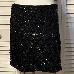 DKNY Black Sequin Mini Skirt